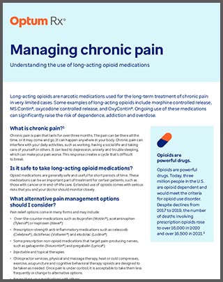 Managing chronic pain