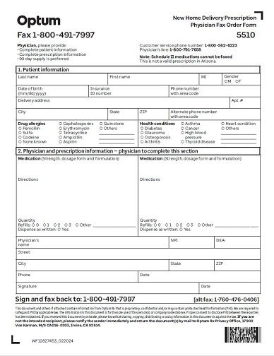 Fax Forms Template from professionals.optumrx.com